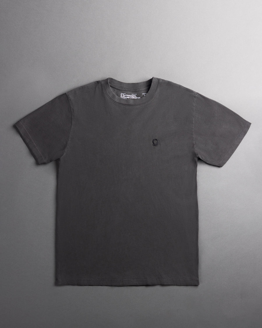 BLACK OVERDYE TONAL CHEVRON T-SHIRT
