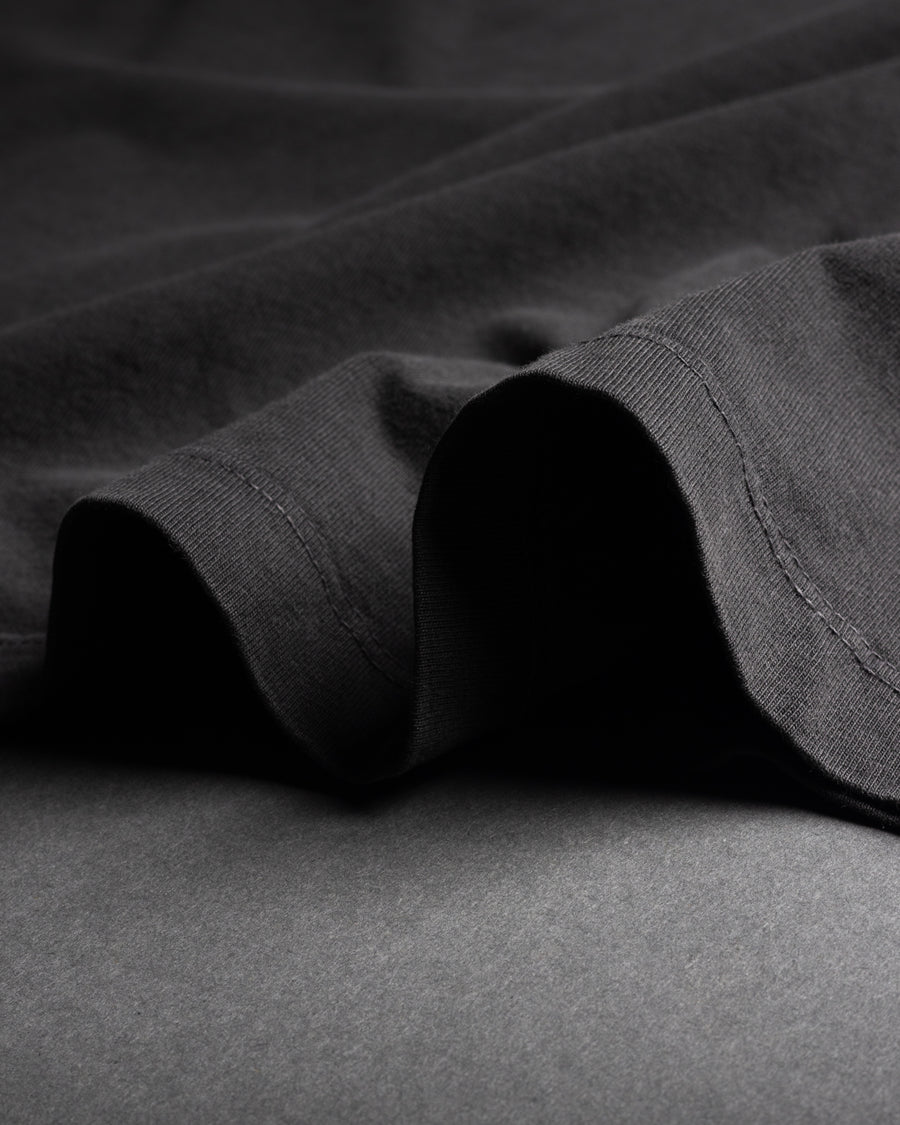 BLACK OVERDYE TONAL CHEVRON T-SHIRT